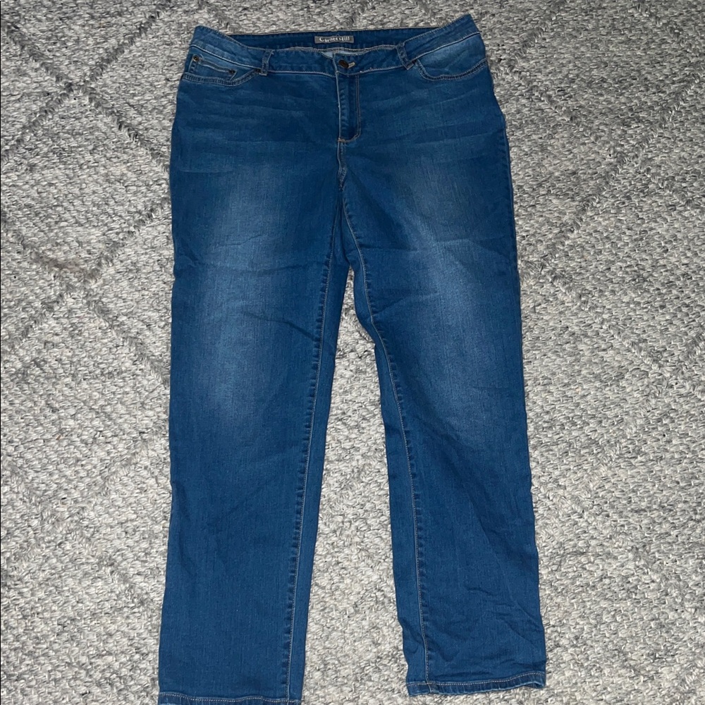 Garnett Hill Blue Straight Leg Jeans